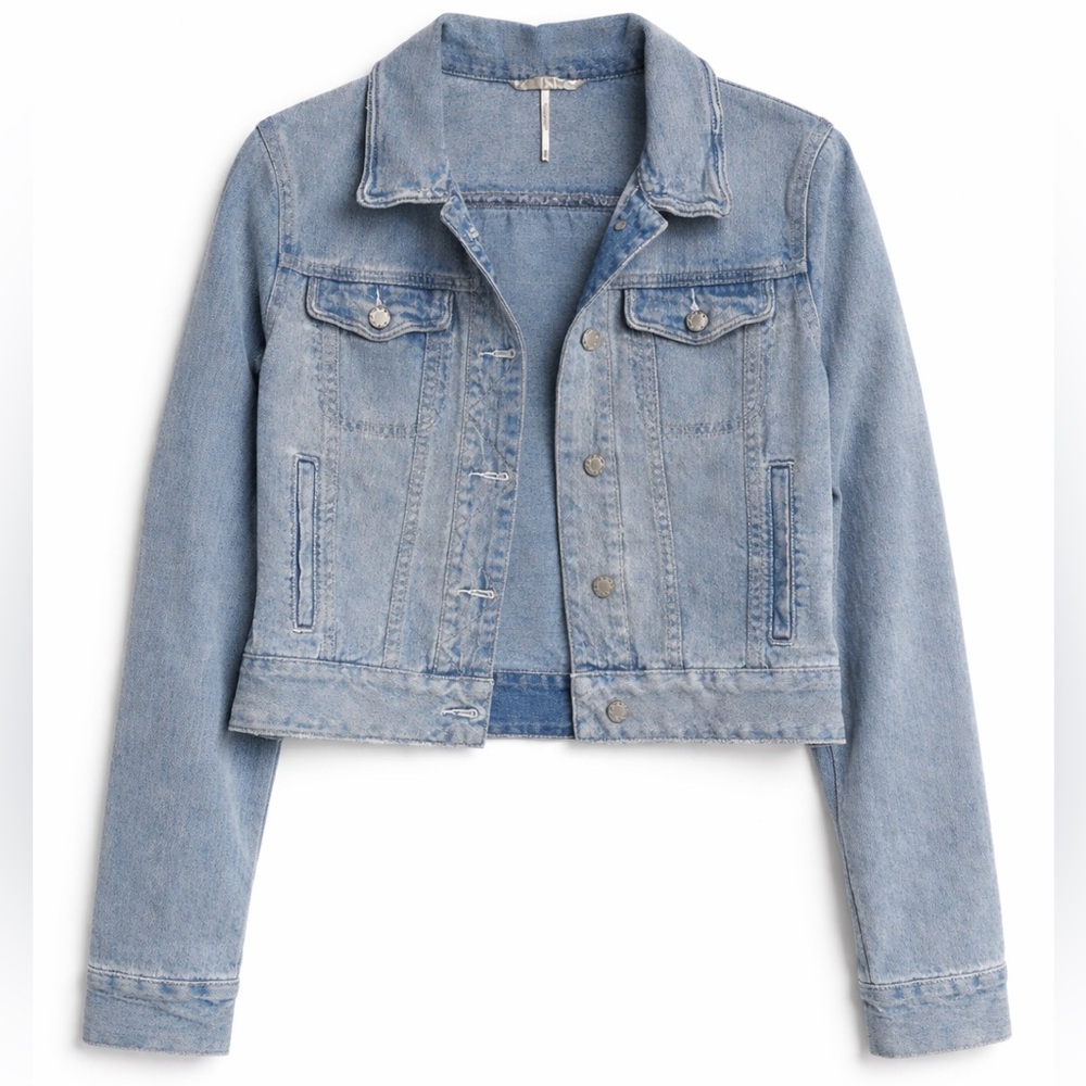 Free People Light Blue Denim Jacket - Women's Jean Trucker